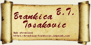 Brankica Tošaković vizit kartica